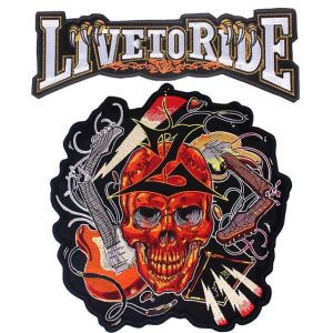 Écusson biker - Live to ride skull