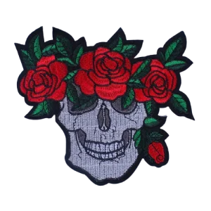 Écusson biker - strass et rose